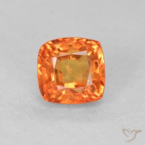 0.64ct Natural Naranja claro Zafiro, Forma Cojín, VVS