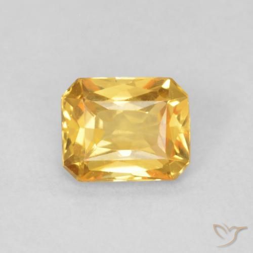 0.45ct Natural Dorado de calidad Zafiro, corte esmeralda, VVS