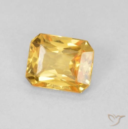 Zafiro Dorado de calidad natural de 0.45 ct, Corte Octágono / Esmeralda, VVS