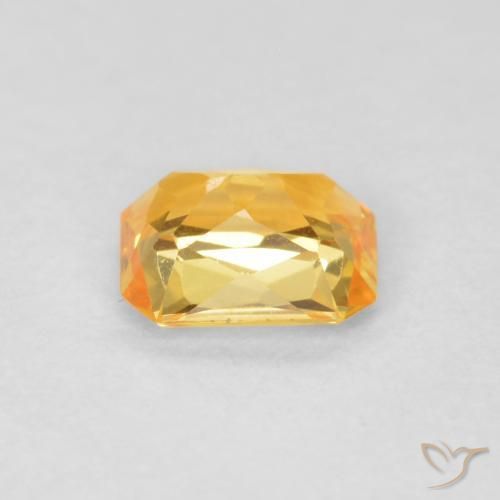 Zafiro Dorado de calidad natural de 0.45 ct, Corte Octágono / Esmeralda, VVS
