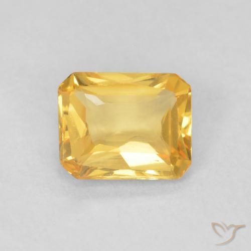 0.44ct Natural Dorado medio Zafiro, corte esmeralda, VVS