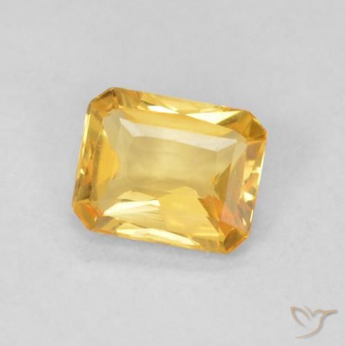 Zafiro Dorado medio natural de 0.44 ct, Corte Octágono / Esmeralda, VVS