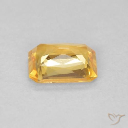 Zafiro Dorado medio natural de 0.44 ct, Corte Octágono / Esmeralda, VVS