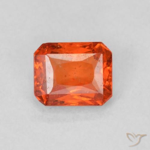 0.53ct Natural Naranja cálido Zafiro, corte esmeralda, SI
