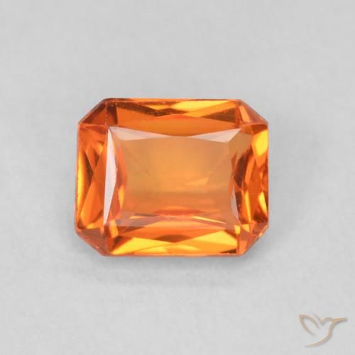 0.54ct Natural Naranja fuego Zafiro, corte esmeralda, VS