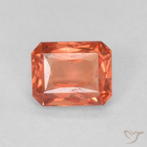 0.59ct Natural Roja Anaranjada Zafiro, corte esmeralda, VS-SI