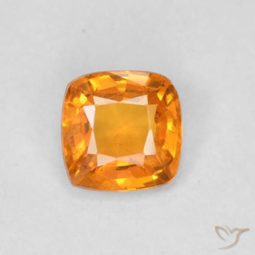 0.49ct Natural Naranja claro Zafiro, Forma Cojín, VS
