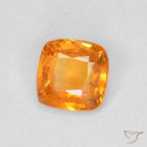 Zafiro Naranja claro natural de 0.49 ct, Forma Cojín, VS