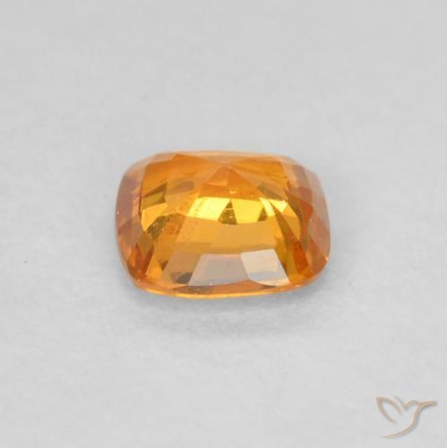 Zafiro Naranja claro natural de 0.49 ct, Forma Cojín, VS