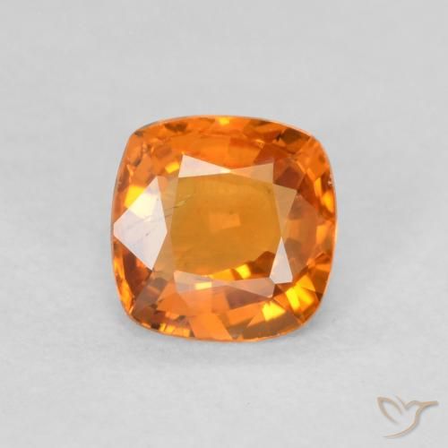 0.56ct Natural Naranja claro Zafiro, Forma Cojín, VS