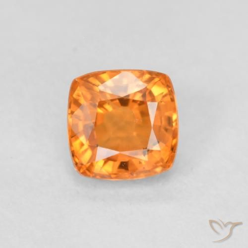 0.53ct Natural Ámbar naranja Zafiro, Forma Cojín, VS