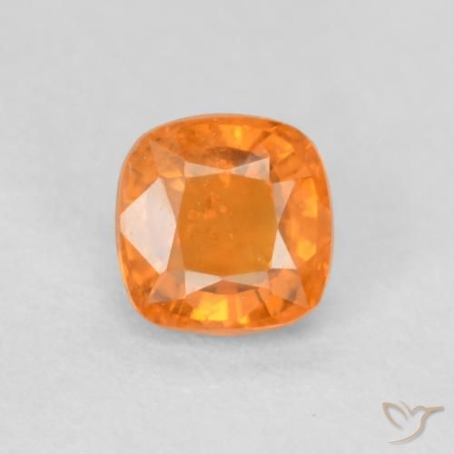0.55ct Natural Naranja claro Zafiro, Forma Cojín, VS
