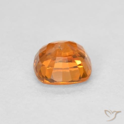 Zafiro Naranja claro natural de 0.55 ct, Forma Cojín, VS