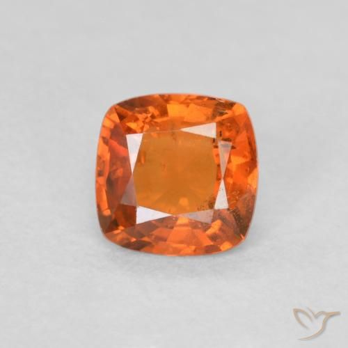 0.47ct Natural Naranja rojizo Zafiro, Forma Cojín, VS