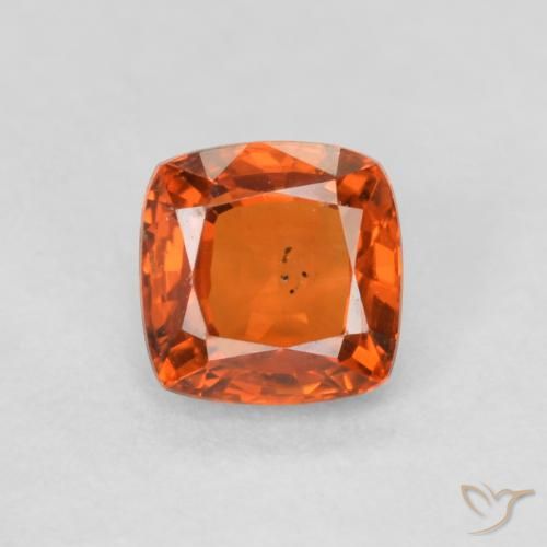 0.60ct Natural Naranja rojizo Zafiro, Forma Cojín, VS