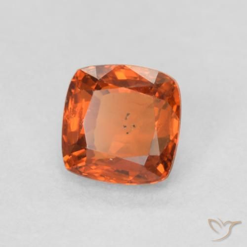 Zafiro Naranja rojizo natural de 0.60 ct, Forma Cojín, VS