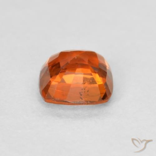 Zafiro Naranja rojizo natural de 0.60 ct, Forma Cojín, VS