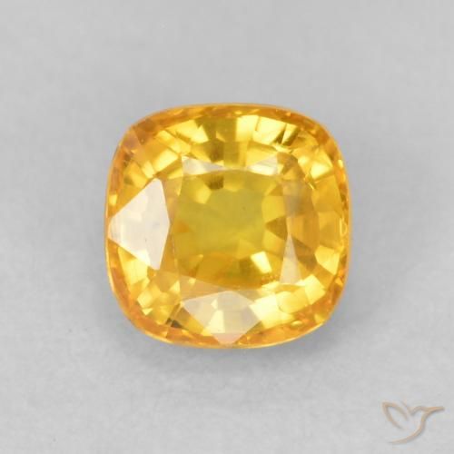 0.64ct Natural Naranja dorado Zafiro, Forma Cojín, VVS-VS