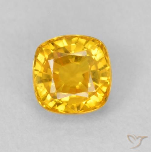 0.60ct Natural Naranja dorado Zafiro, Forma Cojín, VVS-VS