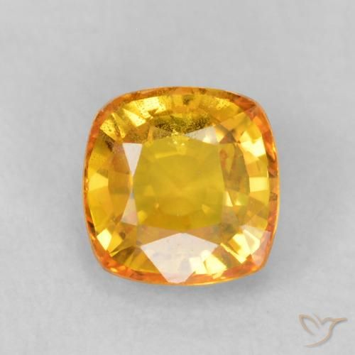 0.68ct Natural Naranja medio Zafiro, Forma Cojín, VS-SI