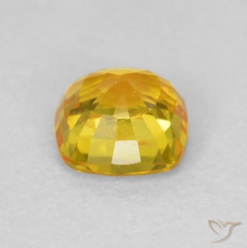 Zafiro Naranja medio natural de 0.68 ct, Forma Cojín, VS-SI