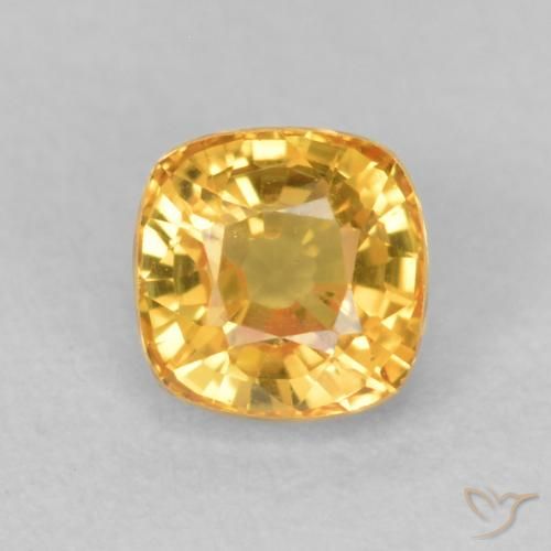 0.63ct Natural Dorado claro Zafiro, Forma Cojín, VS