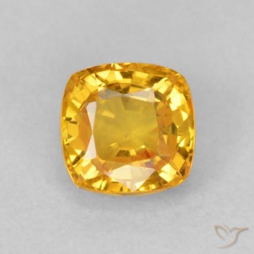 0.60ct Natural Naranja medio Zafiro, Forma Cojín, VVS-VS