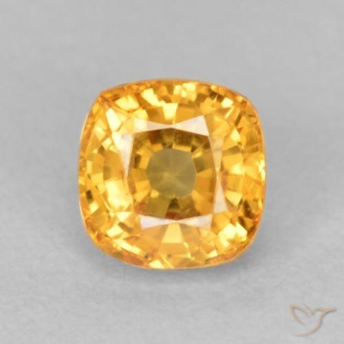 0.73ct Natural Naranja medio Zafiro, Forma Cojín, VVS-VS, Photo A
