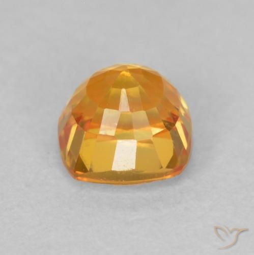 Zafiro Naranja medio natural de 0.73 ct, Forma Cojín, VVS-VS