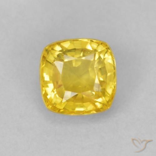 0.50ct Natural Amarillo medio Zafiro, Forma Cojín, VVS-VS