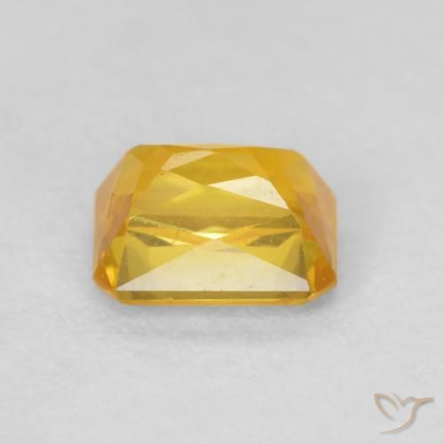 Zafiro Dorado natural de 0.72 ct, Corte Octágono / Esmeralda, VVS-VS