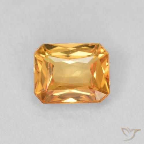 0.48ct Natural Dorado naranja intenso Zafiro, corte esmeralda, VVS-VS