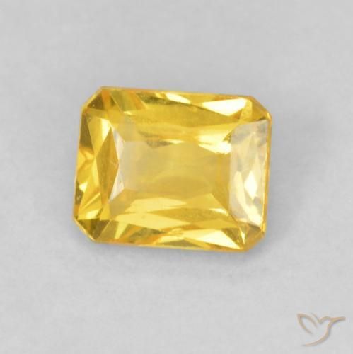 Zafiro Dorado natural de 0.58 ct, Corte Octágono / Esmeralda, VVS-VS