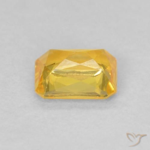 Zafiro Dorado natural de 0.58 ct, Corte Octágono / Esmeralda, VVS-VS