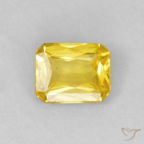 0.46ct Natural Amarillo miel claro Zafiro, corte esmeralda, VVS-VS