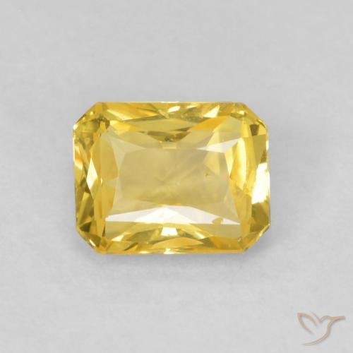 0.51ct Natural Amarillo púrpura Zafiro, corte esmeralda, VVS-VS