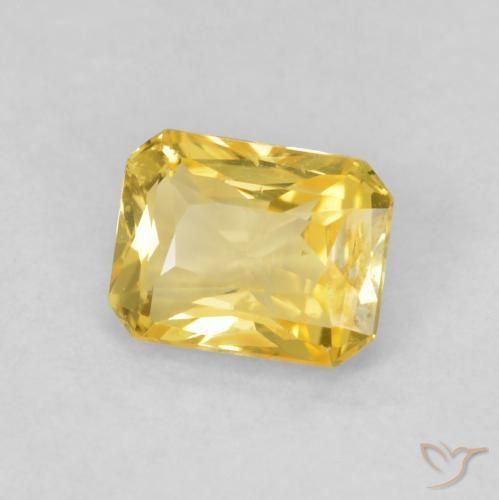 Zafiro Amarillo púrpura natural de 0.51 ct, Corte Octágono / Esmeralda, VVS-VS