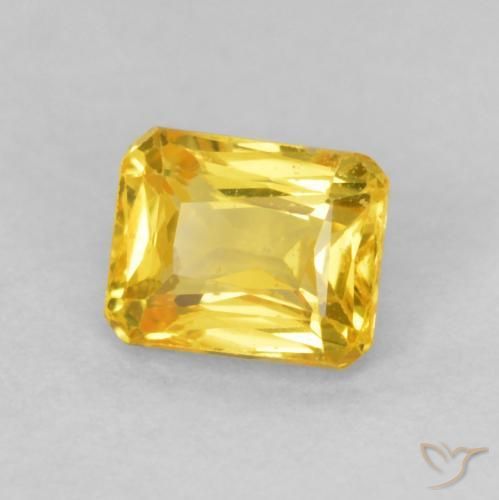 Zafiro Amarillo púrpura natural de 0.71 ct, Corte Octágono / Esmeralda, VVS-VS