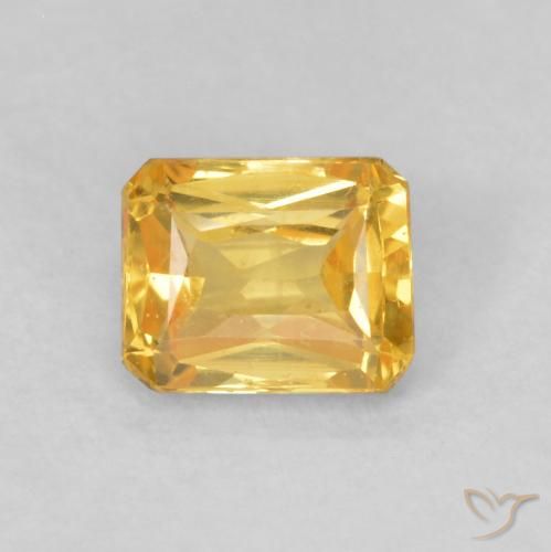 0.59ct Natural Naranja dorado intenso Zafiro, corte esmeralda, VVS-VS