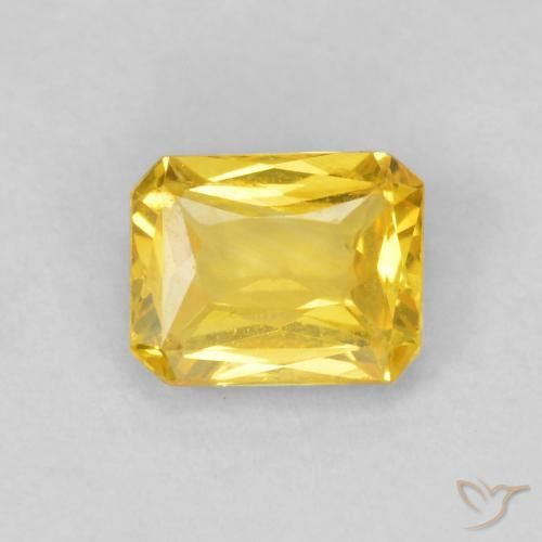 0.49ct Natural Amarillo miel Zafiro, corte esmeralda, VVS-VS