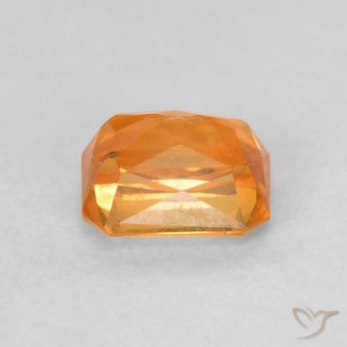 Zafiro Naranja claro natural de 0.72 ct, Corte Octágono / Esmeralda, VVS-VS
