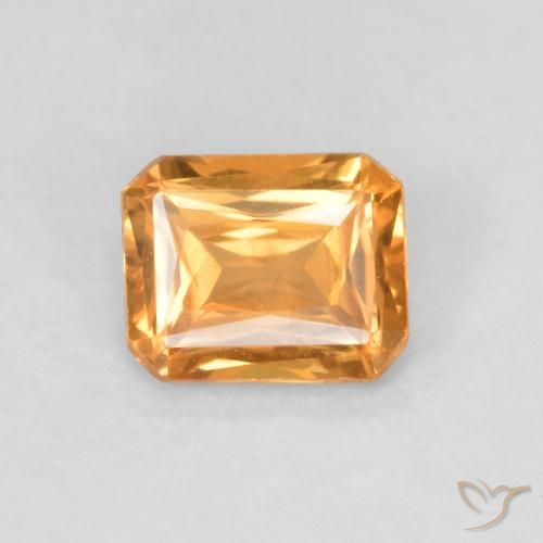 0.50ct Natural Medium Light-Orange Zafiro, corte esmeralda, VVS-VS
