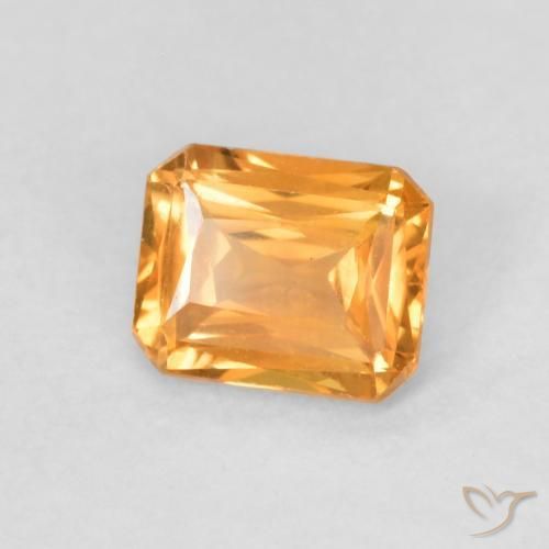 Zafiro Medium Light-Orange natural de 0.50 ct, Corte Octágono / Esmeralda, VVS-VS