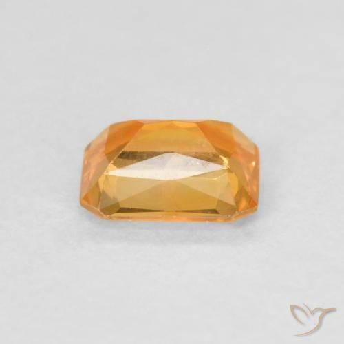 Zafiro Medium Light-Orange natural de 0.50 ct, Corte Octágono / Esmeralda, VVS-VS