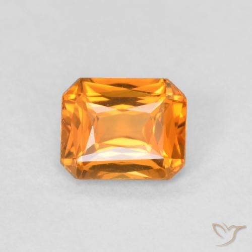 0.48ct Natural Naranja claro Zafiro, corte esmeralda, VVS-VS