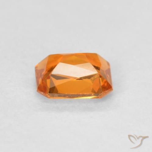 Zafiro Naranja claro natural de 0.48 ct, Corte Octágono / Esmeralda, VVS-VS