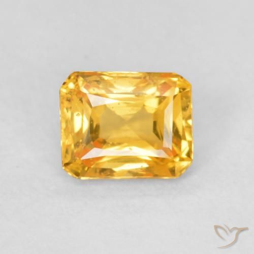 0.53ct Natural Dorado naranja intenso Zafiro, corte esmeralda, VS