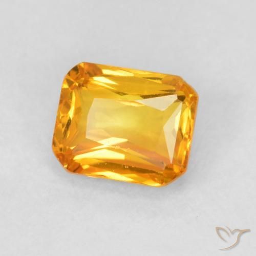 Zafiro Naranja albaricoque natural de 0.67 ct, Corte Octágono / Esmeralda, VVS-VS