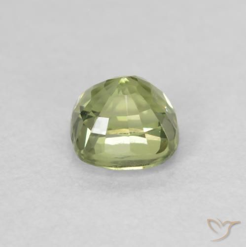 Zafiro Verde claro natural de 0.55 ct, Forma Cojín, VS