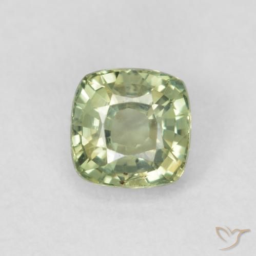 0.57ct Natural Verde muy claro Zafiro, Forma Cojín, VS